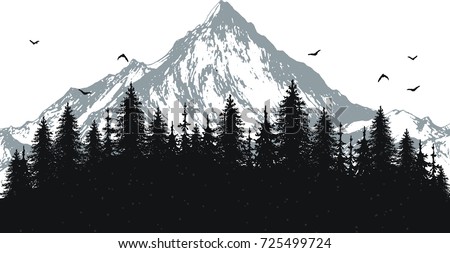 Free Free 180 Forest Mountain Silhouette Svg SVG PNG EPS DXF File