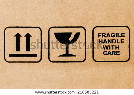 Carton Fragile Box Markings Stock Photo 10368760 - Shutterstock