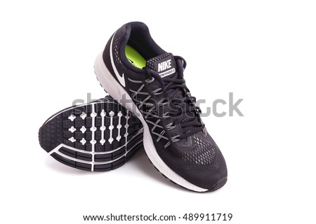 PHUKET, THAILAND - MARCH 6 : New style nike shoes. Taken at studio and isolated over white background on March 6, 2016 in Phuket, Thailand.