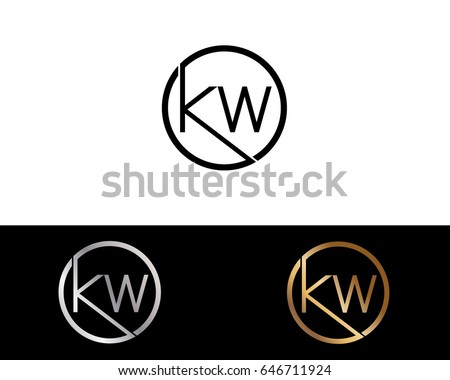 Kw Logo Letter Design Vector Red Stock Vector 646711924 - Shutterstock