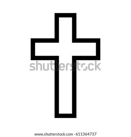 Vector Outlined Cross Icon Stock Vector 611364737 - Shutterstock