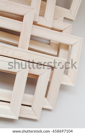 wooden frames paintings canvas note shallow stock photo royalty