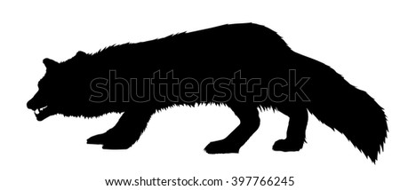 Vector Silhouette Fox Stock Vector 397766392 - Shutterstock