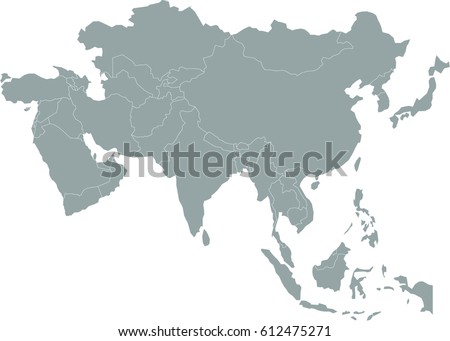 simple gray asia map