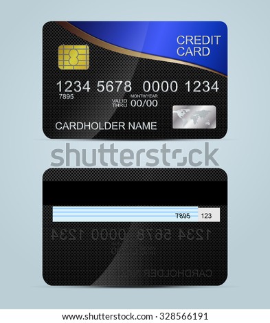Realistic Detailed Credit Cards Set Colorful Stock Vector 521035243 ...