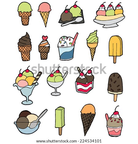 Ice Cream Set Stock Vector 157547066 - Shutterstock