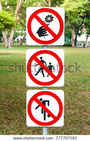 Image result for picture, do not play on the grass