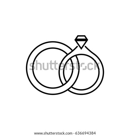 Two Linked Wedding Rings Illustration Flat Stock Vector 636694384 ...