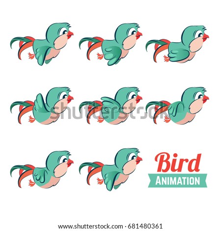 Download Key Frames Animation Bird Flying Cartoon Stock Vector ...