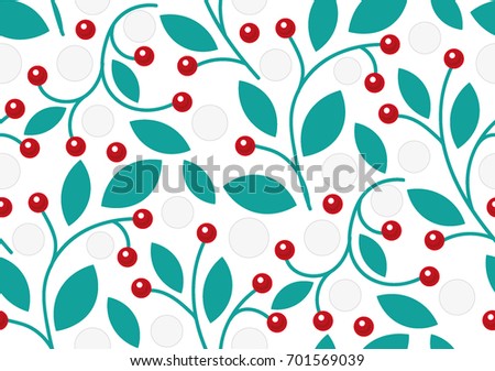 Seamless Watercolor Pattern Leafs Berries Stock Illustration 120470737 ...