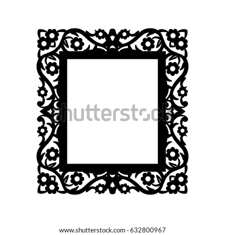 Laser Cut Photo Frame Decorative Rectangular Stock Vector 632800967 Shutterstock Laser Cut Photo Frame Template