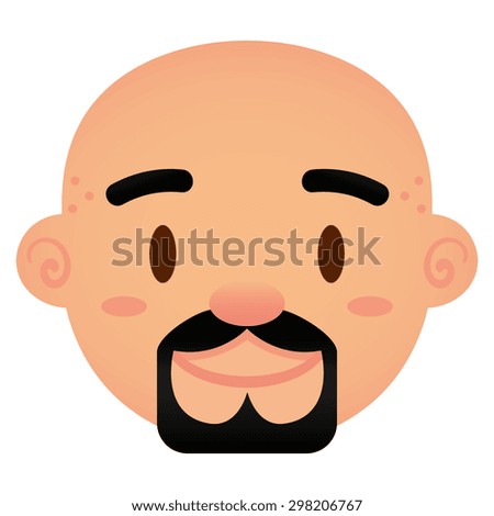 Vector Cartoon Face Isolated On White Stock Vector 298206767 - Shutterstock