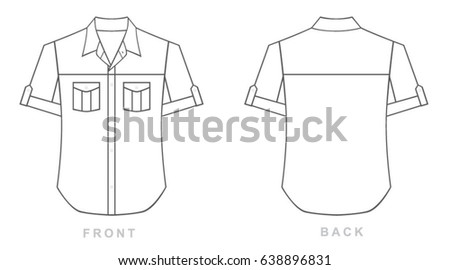 Simple Outline Drawing Long Sleeves Shirt Stock Vector 120203947 ...