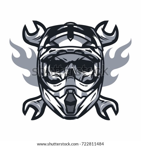 Ghost Rider Road Biker Vector Logo Stock Vector 722811484 - Shutterstock