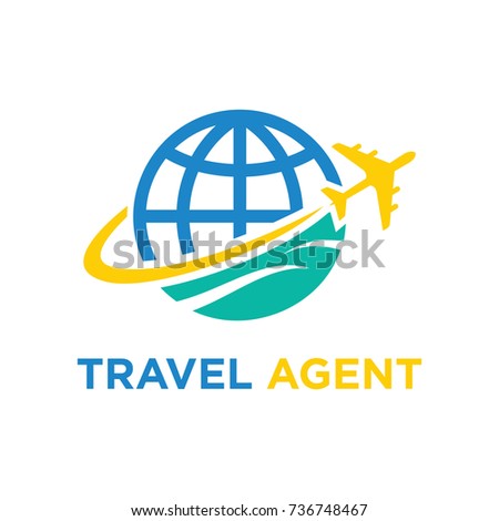 Travel Agent Vector Logo Design Illustration Travel Agent Vector Logo Design Illustration