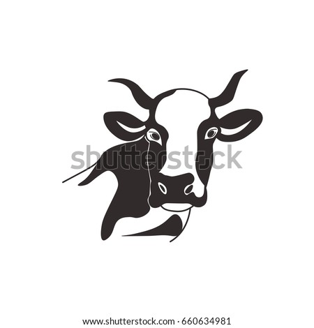 Holstein Cow Portrait Stylized Vector Symbol Stock Vector 511176379 ...