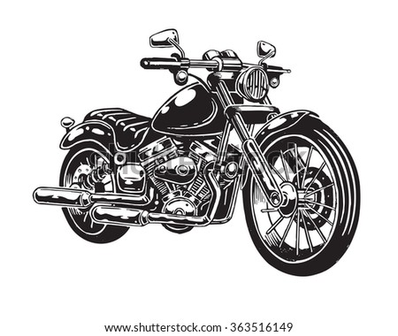 Motorcycle Poster Illustration Hand Drawing Sketch Stock Illustration ...