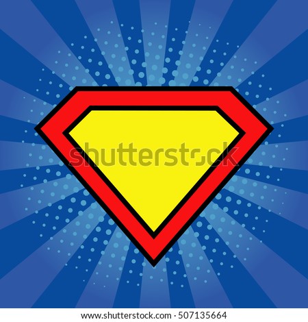 superhero logo template bright blue pop stock vector royalty free