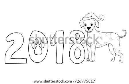 Download New Year Dog 2018 Dalmatian Coloring Stock Vector 726975817 - Shutterstock