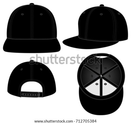 black hip hop hats foe template stock vector royalty free