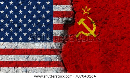 United States Flag Soviet Union Flag Stock Illustration 707048164