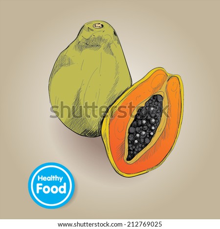 Vector drawing papaya