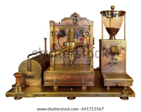 Vintage Coffee Machine Front Metal Steampunk Vintage Coffee Machine Front Metal Steampunk