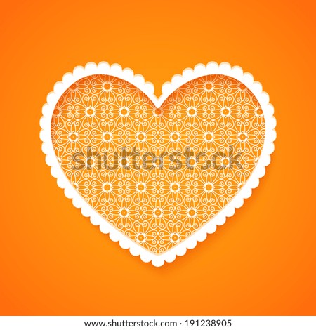 Abstract heart silhouette with openwork pattern. Vector illustration