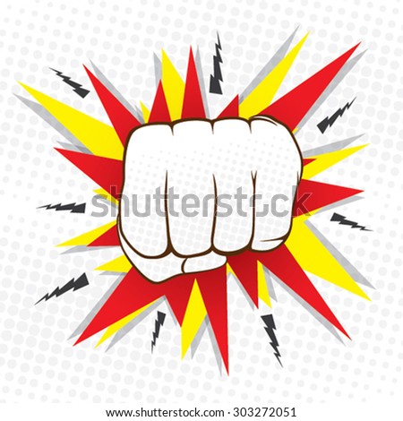 Abstract Hit Hand Punch Design Vector Stock Vector 303272051 - Shutterstock