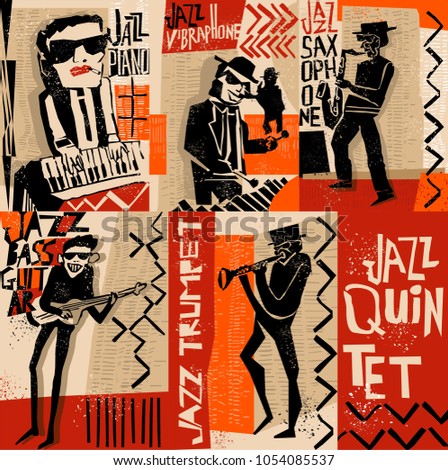 cool vintage vector jazz band poster stock vector royalty free