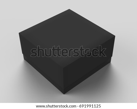 Download Square Black Box Mockup On Dark Stock Illustration ...