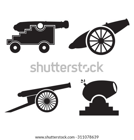 Cannon Silhouette Barrel Straight Ahead Stock Vector 39982363 ...