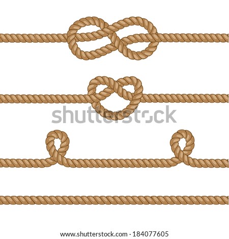 Set Detailed Vector Rugged Rope Borders Stock Vector 57934861 ...