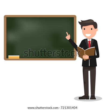 Young Male Teacher Book On Lesson Stock Vector 721301404 - Shutterstock