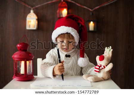 Boy, writing letter to Santa