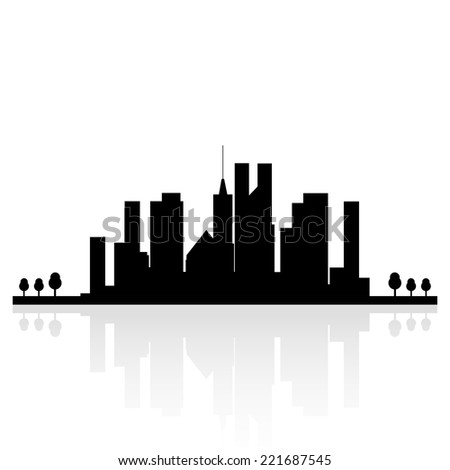 Houston City Skyline Silhouette Background Vector Stock Vector ...