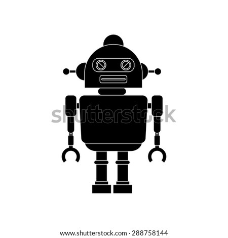 Download Abstract Robot Silhouette On White Background Stock Vector ...