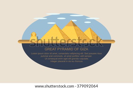 Great Pyramid of Giza in flat icon design ,infographic (vector)