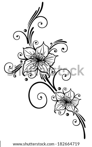 Handdrawn Sketchy Doodles Flowers Vines Vector Stock Vector 38823490 ...