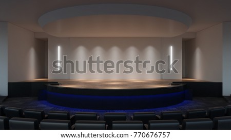 Download Stage Mock 3d Rendering Empty Wall Stock Illustration ...