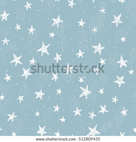 Hand drawn winter seamless patterns. Doodle Christmas, Noel, New Year backdrop. Decorative background for fabric, textile, wrapping paper, card, invitation, wallpaper, web design