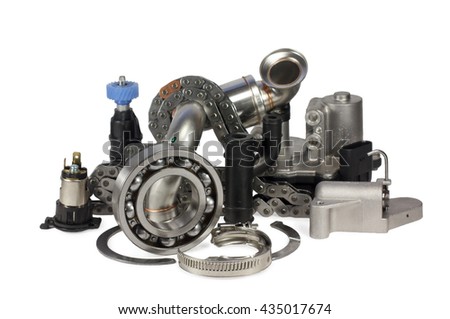 Parts Cars On White Background Auto Stock Photo (Royalty Free