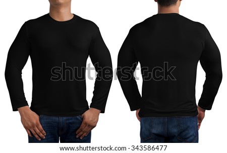 Man Body Black Long Sleeves Tshirt Stock Photo (Royalty Free) 343586477 ...