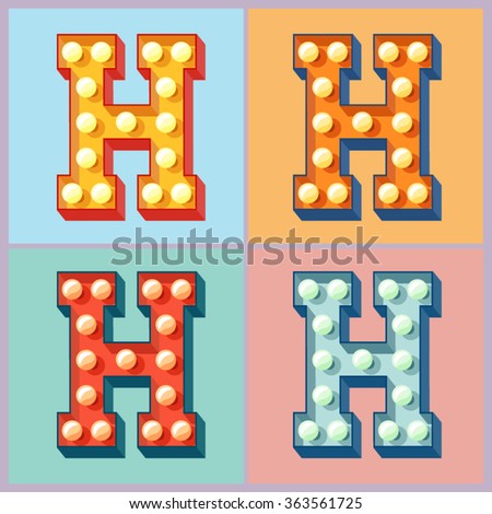 vector lamp letter Photos, Royalty Marquee Letters Free Images Stock