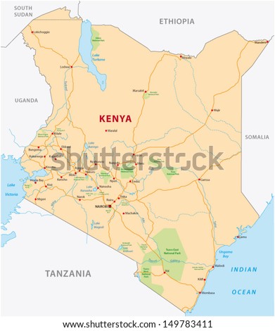 Kenya Map Stock Photos, Images, & Pictures | Shutterstock
