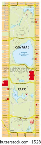 Central Park Map New York City Stock Vector (Royalty Free) 152872394 ...