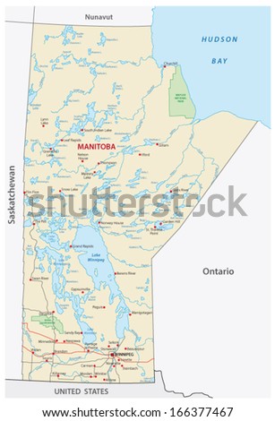 Manitoba Province Map Stock Vector (Royalty Free) 166377467 - Shutterstock