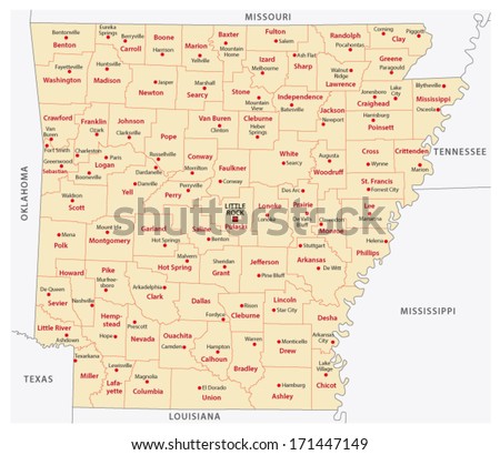 Oklahoma Road Map Stock Vector 204697819 - Shutterstock