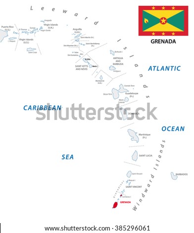 Lesser Antilles Outline Map With Grenada Lesser Antilles Outline Map With Grenada