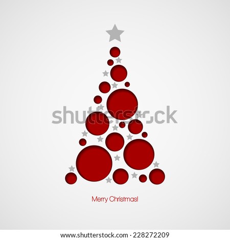 Christmas card with Christmas tree. Vector illustration